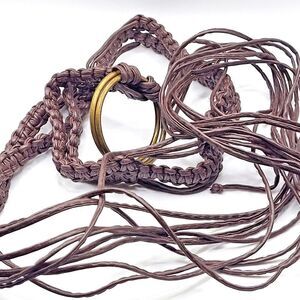 Bohemian Woven Vegan Leather Belt 50in